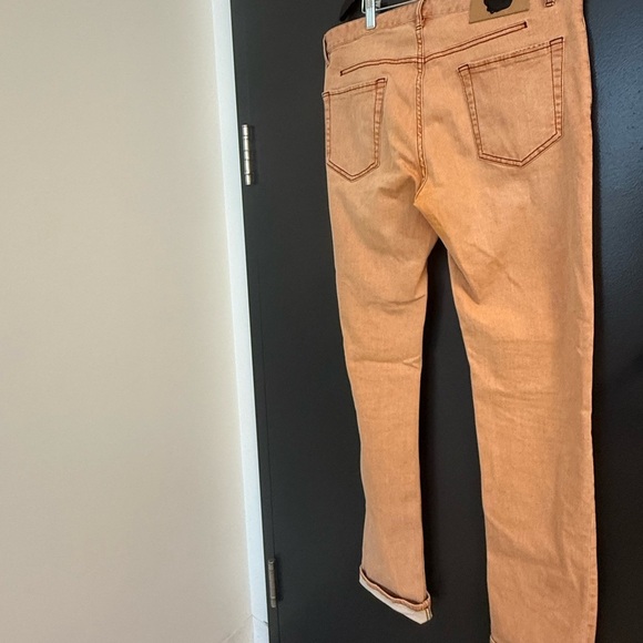 Viktor & Rolf size 48 (12-14) Women's Boot Cut Jeans in orange/crème EUC - Picture 12 of 15